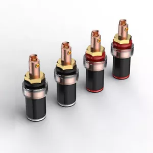 4pcs Pure Red Copper Speaker Cable HIFI Binding Post AMP Banana Jack Connector - Picture 1 of 7