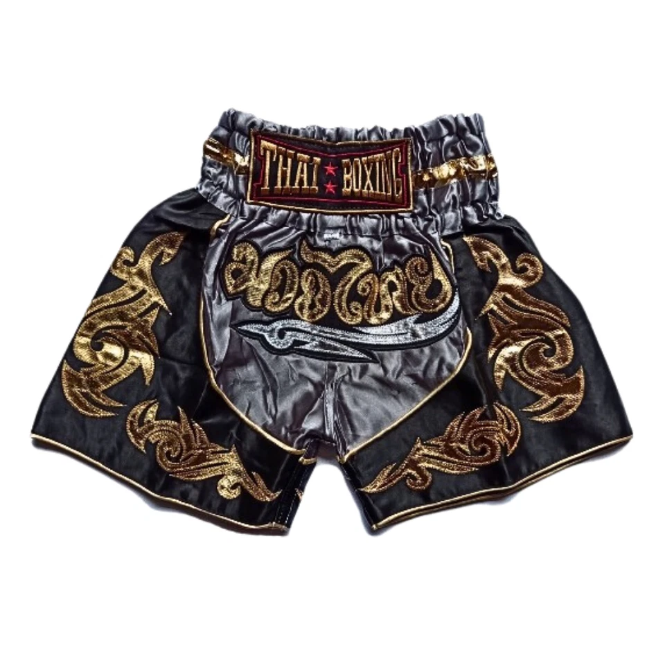 Pantalones Cortos Niños Muay Thai Boxeo Boxer Kickboxing Dos Tonos Fitness Gimnasio Tela Satinada Foto 1 de 1