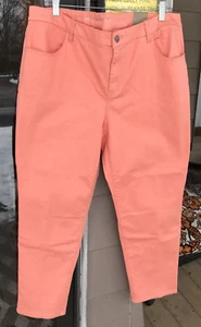 Chicos sz 3 or 16 Perfect Stretch Girlfriend Slim Leg Ankle Coral Denim Jeans B3 - Picture 1 of 8