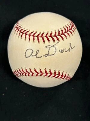 Béisbol firmado por Alvin Dark OMLB New York Giants certificado de autenticidad BAS 985 Foto 1 de 3