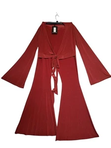 Pretty Little Thing Plus ÓXIDO SLINKY WRAP CINTURA CROP TOP Y Pantalones Talla 16 - Imagen 1 de 12
