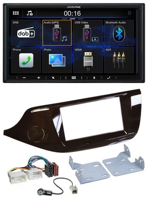 Alpine Bluetooth 2DIN MP3 DAB USB Autoradio für Kia Ceed ab 12 glänzend - Bild 1 von 4