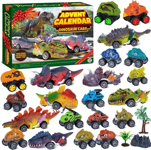 Dinosaur Pull Back Car Advent Calendar 2025 | 24 Days Kids Boys Xmas Toy Set - Picture 1 of 8