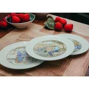 Juego de platos de porcelana APILCO Francia/3 motivos de queso Brie Roquefort Reblochon 7" - Imagen 1 de 11