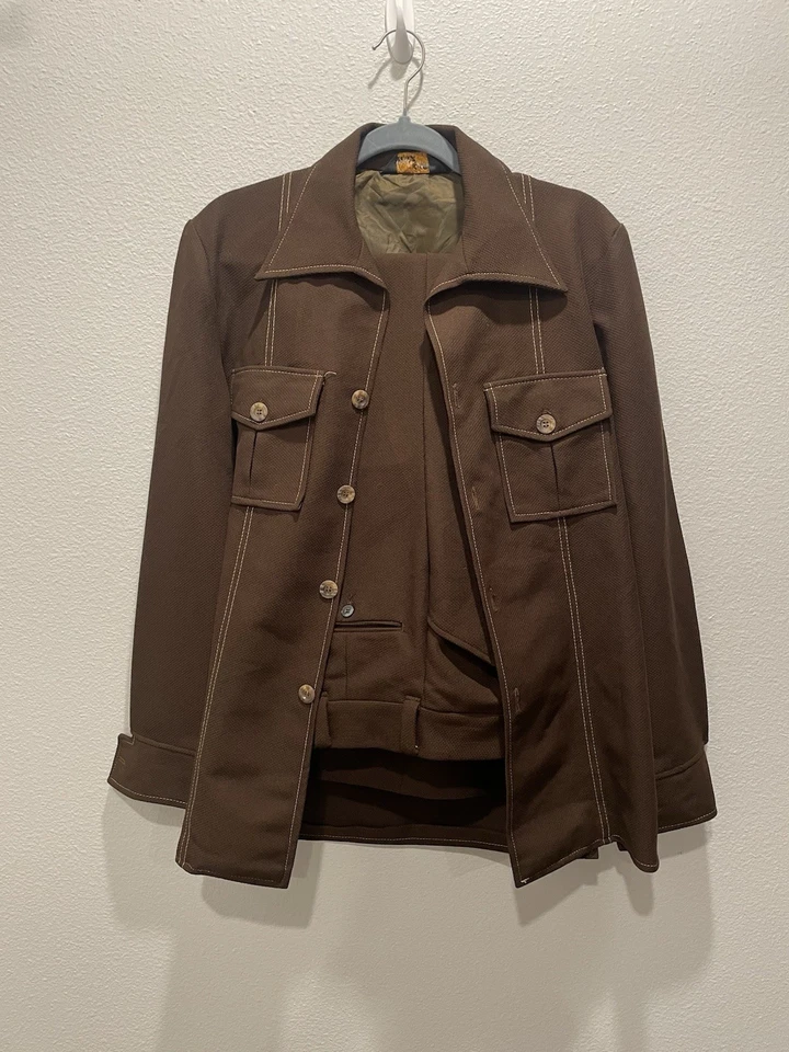 Vintage Juilliard Great Mixers Men’s Brown Western Shirt& Pants Sz 27x31 Bootcut - Image 1 of 4