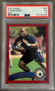 2011 Topps Red #89 Tyron Smith Rookie RC /77 PSA EX 5 (pop:1, higher:1) - Picture 1 of 2