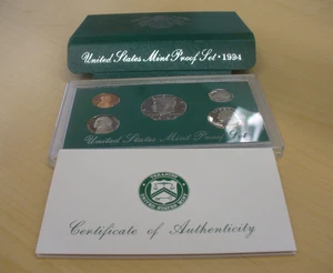 1994 US MINT PROOF SET 5 Proof COINS w/COA - Picture 1 of 1