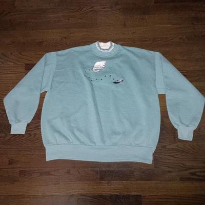 Sudadera De Colección Top Stitch Para Mujer XL Gato Tintero Estampado Bordado Abuela Foto 1 de 4