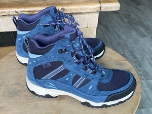 L.L.Bean Trail Model Hiker 4 Hiking Boots Waterproof Women 9.5 Blue Worn Once - Picture 1 of 12