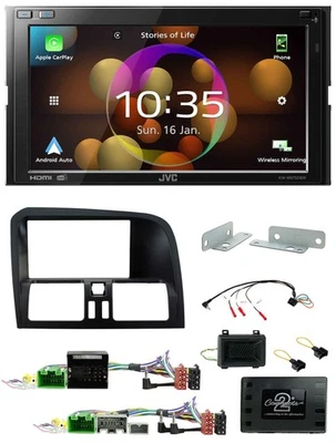 JVC DAB Lenkrad 2DIN Bluetooth USB Autoradio für Volvo XC60 2008-2017 Aktivsyste - Bild 1 von 4