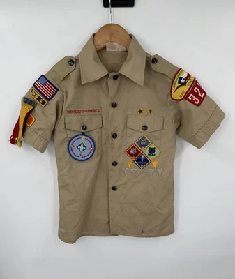 Boy Scouts of America Cub Scout Uniform Youth Shirt Poly Blend USA Size 12 - Image 1 of 4
