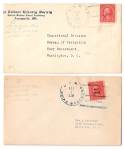 USS REINA MERCEDES (IX-25) Detention Barracks Ship '29-30 ANNAPOLIS Naval Covers - Picture 1 of 1