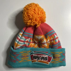 San Antonio Spurs Beanie NEW w/ Tags Aztec Mitchell & Ness NBA Basketball 2014 - Picture 1 of 6