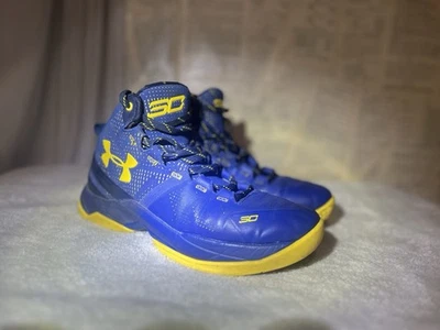 Under Armour Curry One Dub Nation Shoes Blue/Yellow Youth 5.5Y Steph Curry - Image 1 of 4