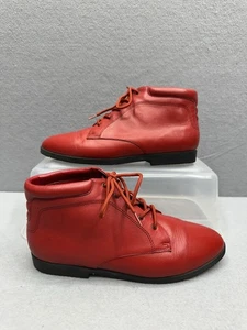 Usados en Excelente Condición DanExx Botines Mujer 9M D-Austin4 Cuero Rojo Chukka Pixie Fairy Botines - Imagen 1 de 8