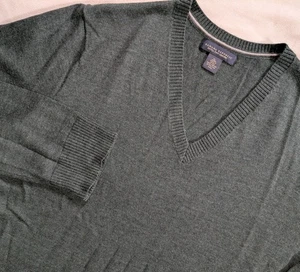 Banana Republic Merino Wool V Neck Sweater Pullover Lightweight Green Men's XL - Picture 1 of 9