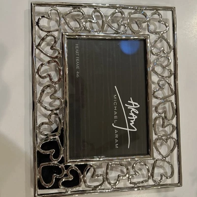 "Marco Michael Aram Dancing Hearts tono plateado 4x6"" nuevo sin caja" Foto 1 de 4