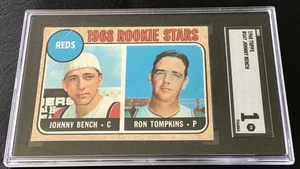 1968 Topps Baseball Trading Card #247 Johnny Bench SGC 1 PR - Picture 1 of 2