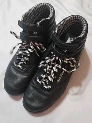 Reebok 7.5 US Freestyle F/S Hi 25th Anniversary Black Houndstooth Sneaker 38 EU - Image 1 of 4
