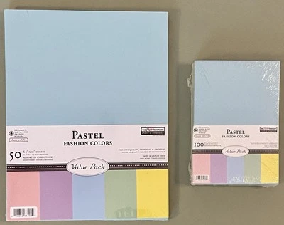 2 PACKS! The Paper Company PASTEL Assorted Cardstock 8.5" x 11" & 4.5” x 6.5” - Image 1 of 4