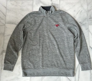 SMU Southern Methodist Mustangs Under Armour Gray Quarter Zip - Size L - Picture 1 of 7