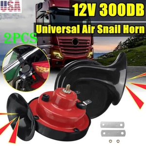 2x 12V 300DB Super Loud Train Horn Waterproof Motorcycle Car Truck SUV Boat Red - Picture 1 of 12