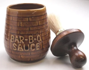 BBQ Jar & Brush Vintage NOS - Picture 1 of 6