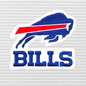 Buffalo Bills 3.5" Iron On Embroidered Patch Free Shipping - Picture 1 of 6