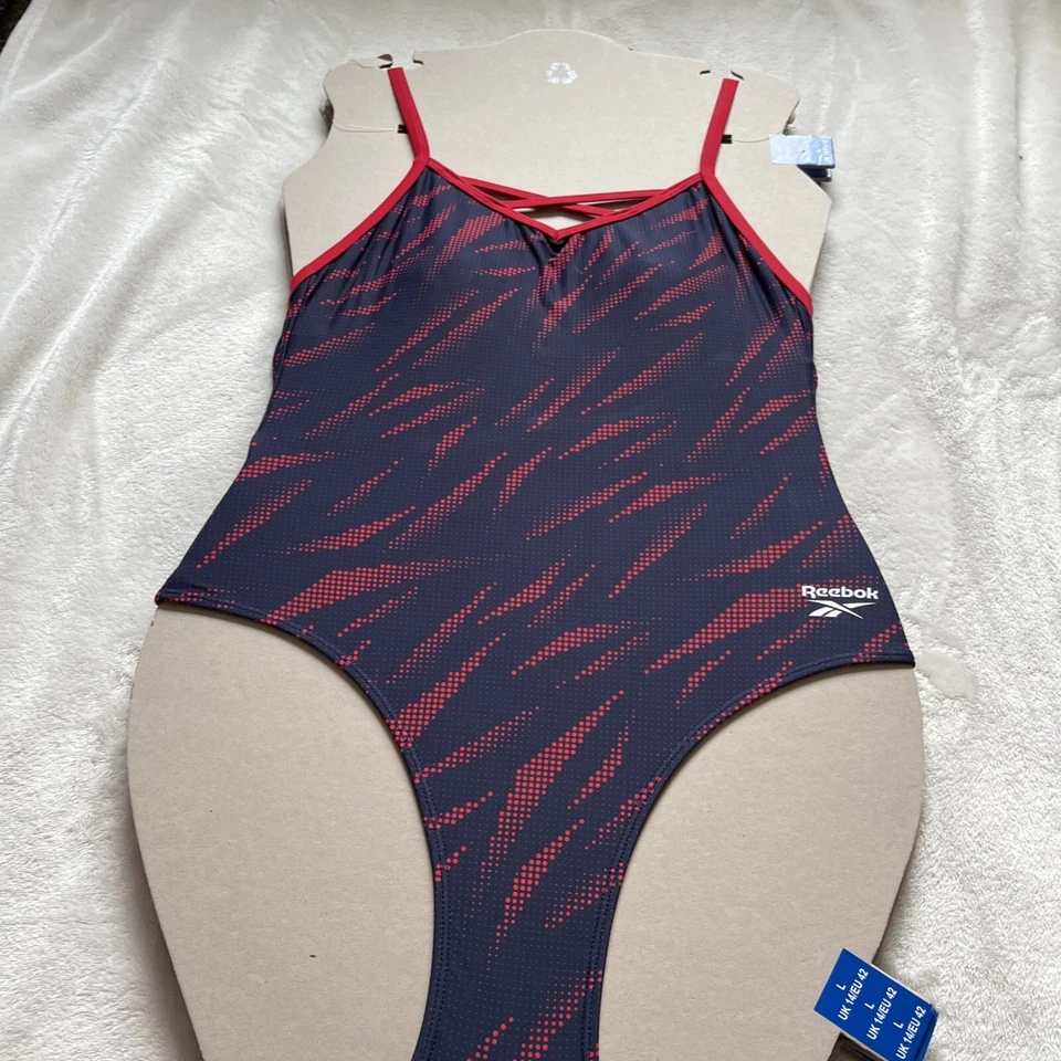Nuevo con etiquetas Reebok Damas Talla 14, Azul Multi Disfraz de Natación  Foto 1 de 4