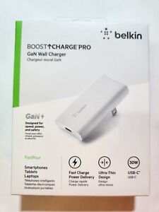 Belkin Boost Fast Charge Pro GaN Wall Adapter Charger 30W USB-C