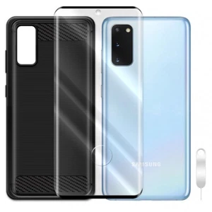 Anti-Strike Screen Protector + Carbon Fiber Case for Samsung Galaxy S20 SM-G981U - Picture 1 of 1
