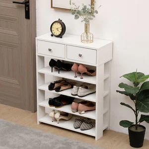 Haus Flur Aufbewahrung Regal Organizer Schuhregal mehrlagig Schuhschrank 2 Schubladen - Bild 1 von 5