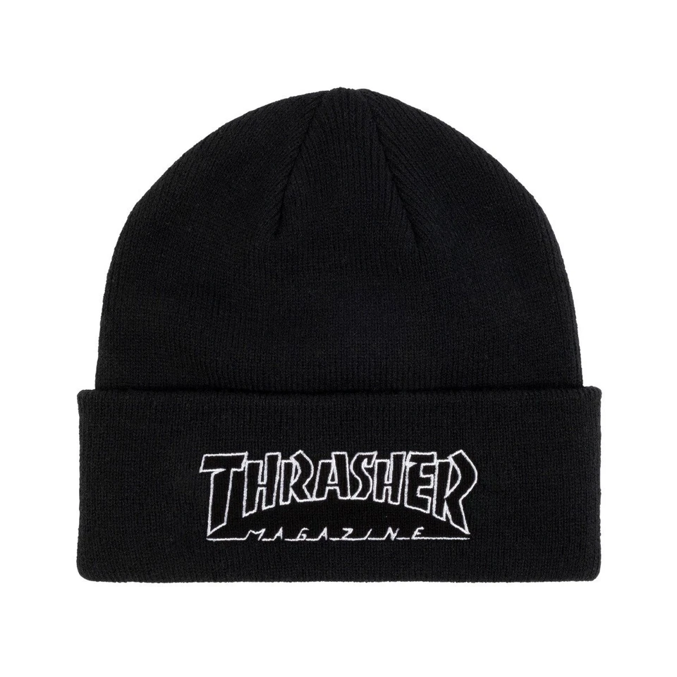 Thrasher Magazine Bordado LOGO MAG Gorro de Monopatín NEGRO Foto 1 de 1