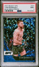2021 Panini Select UFC - #231 Yair Rodriguez Octagonside Blue Disco  /99 PSA 9