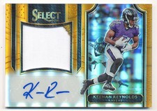2016 Select Jumbo Rookie Signature Swatches Prizm Orange #JSKR Keenan Reynolds