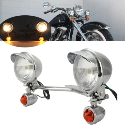 Barra de luz de señales de giro de paso para Honda Shadow ACE 750 1100 VT1100C cromada Foto 1 de 4