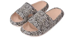 Slides Slippers Size 6 Women Extra Thick Foam Comfortable Indoor/Outdoor LEOPARD - Picture 1 of 5