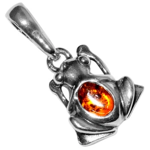 1.66g Authentic Baltic Amber 925 Sterling Silver Pendant Jewelry N-A1615 - Picture 1 of 1