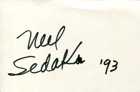 Neil Sedaka Calendar Girl Bad Blood Oh! Carol Singer Signed Autograph Cover