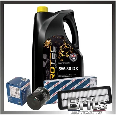 KIT DE SERVICIO para Hyundai i10 1.2 (2013-2021) Aceite Bosch, Filtros de Aire + Aceite 5L Foto 1 de 4