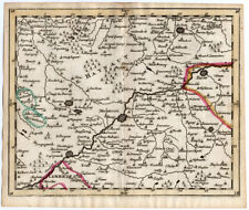 Rare Antique Map 18-BELGIUM-SAMBRE-MAUBEUGE-LIESSIE-BINCHE-Sanson-Mortier-1701