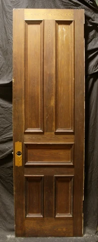 29"x95" Antique Vintage Victorian Cypress Oak Wood Wooden Interior Door 5 Panels Cover