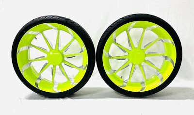 18" MANTA GREEN CONTRAST CUT TORNADO WHEELS & TIRES (2) 2010-2020 CAN-AM SPYDER - Image 1 of 4