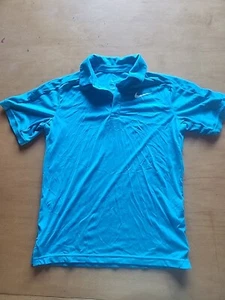 Boys Nike Dri Fit Golf Polo Shirt Turquoise Polyester Spandex sz S - Picture 1 of 6