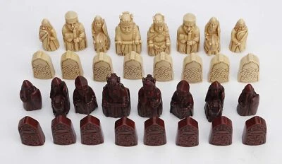 Diseño Veronés 2 1/2 Pulgadas Isla de Lewis Estilo Ajedrez Pintado a Mano Resina Wo... Foto 1 de 4