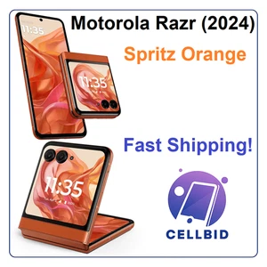 ✅Motorola Razr 2024 XT2453 6.9" FLIP 🔒Locked to Cricket 256GB  5G Spritz Orange - Picture 1 of 5