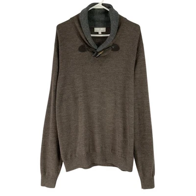 Toscano Firenze коричневый длинным рукавом крюк и петля капот шеи пуловер свитер размер L - Изображение 1 из 4