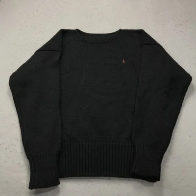 DE COLECCIÓN Polo Ralph Lauren Suéter Para Hombres Grande Negro Pesado Lana Pescador Foto 1 de 4