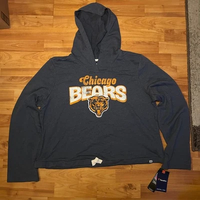 Chicago Bears Fanatics Women's First Team Cropped Lightweight Hooded Top 2XL - Image 1 of 4