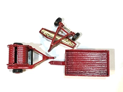 1/64 Ertl Case International Farm Toy Lot Of 3: Baler, Barge Wagon & Hay Rake - Image 1 of 4